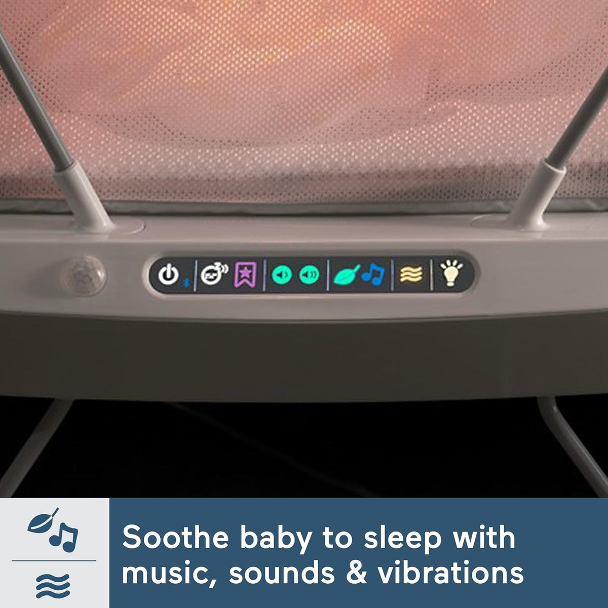 Fisher-Price Luminate Smart Bedside Sleeper Baby Bassinet with Sound Detection