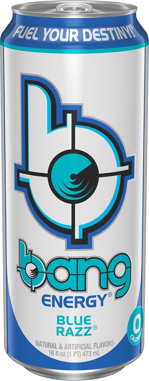 Bang Energy Blue Razz, Sugar-Free Energy Drink, 16oz