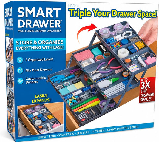 Ontel Smart Drawer Multi-Level Adjustable Organizer with Dividers