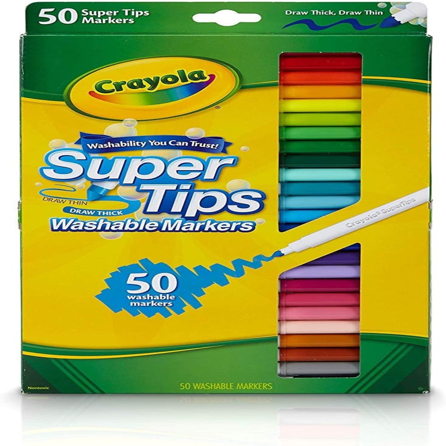 Crayola Super Tips Markers, Washable Markers, Gift, 50 Count