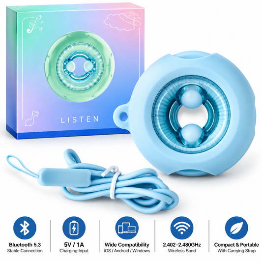 Portable Bluetooth 5.3 Speaker with Carrying Strap – Blue