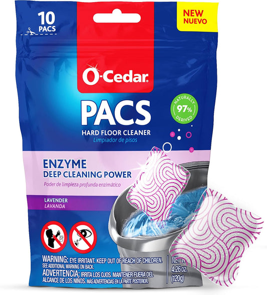 O‑Cedar PACS Hard Floor Cleaner, Lavender, 10ct