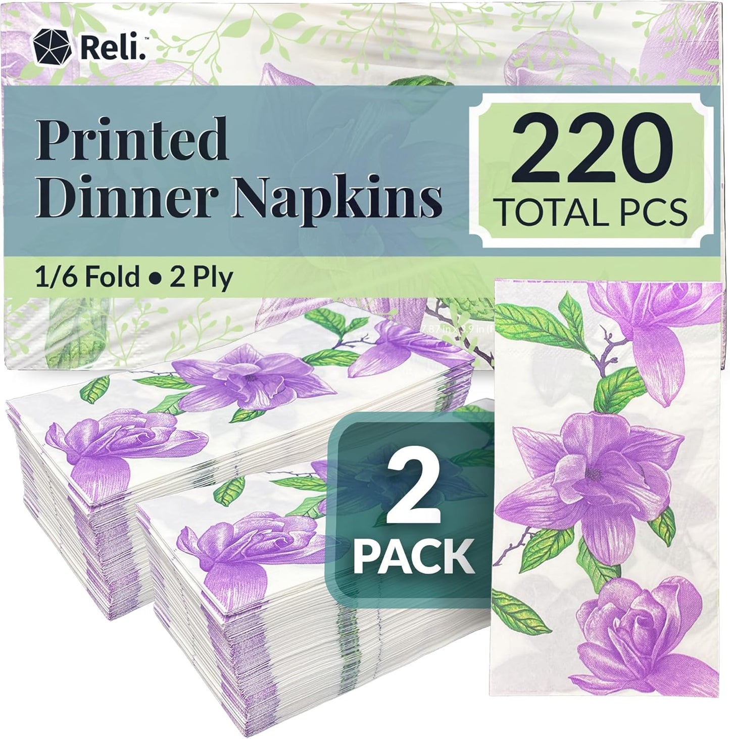 1/6 Fold Printed Paper Napkins - 110ct