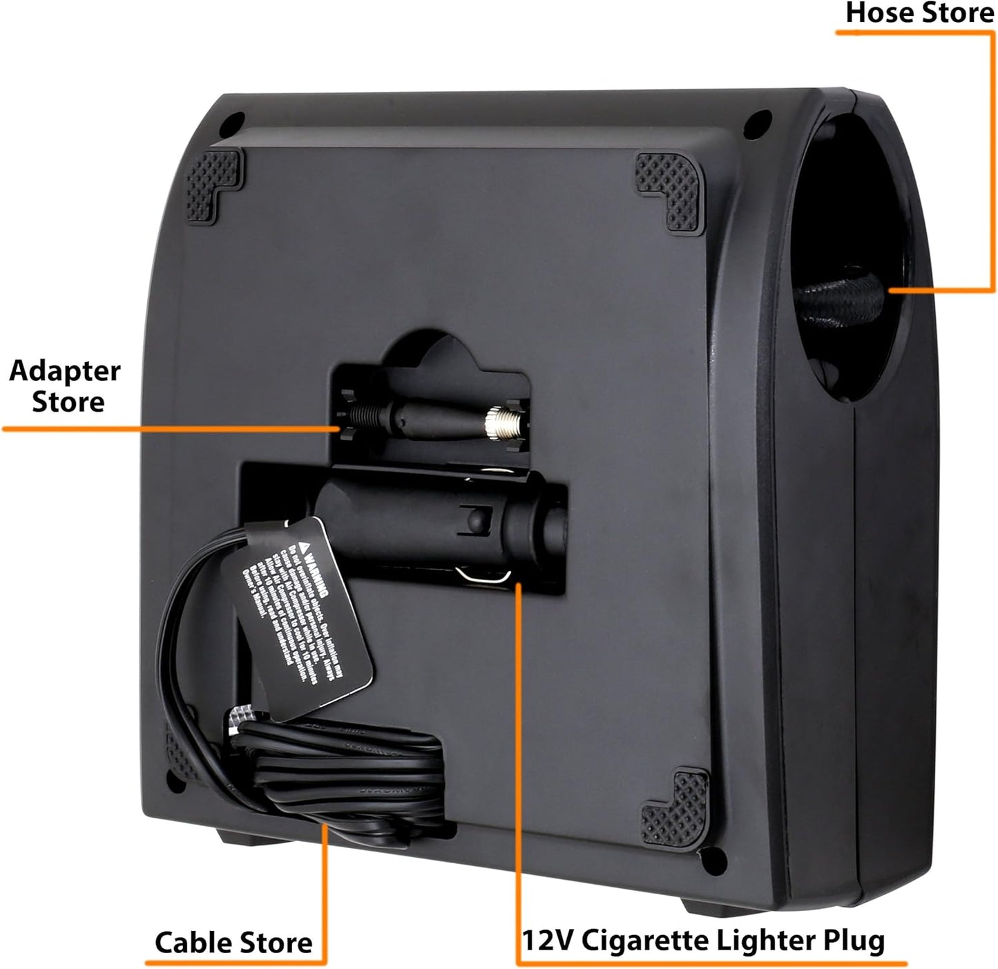 12V DC Portable Digital Tire Inflator & Air Compressor, Black