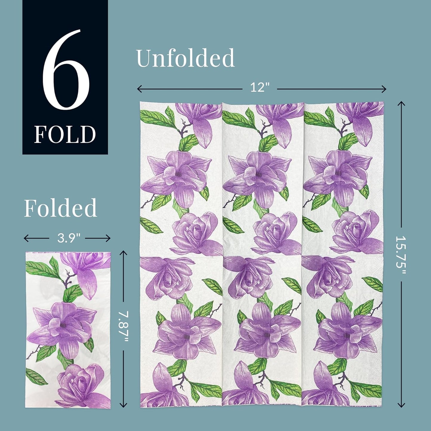 1/6 Fold Printed Paper Napkins - 110ct