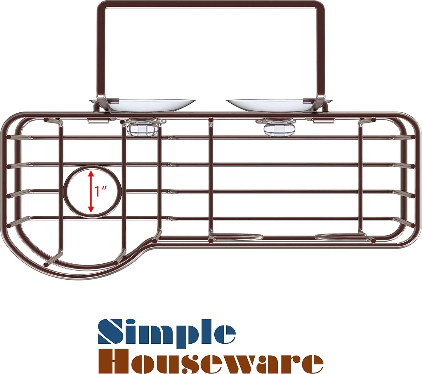 Kitchen Sink Caddy Organizer for Brush & Sponge Holder, Bronze