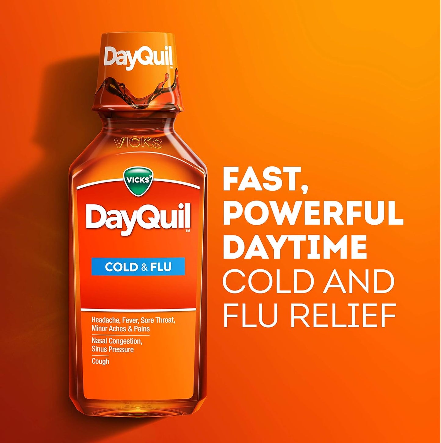 Vicks DayQuil,Cough, Cold, & Flu,12oz