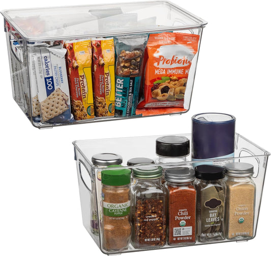 Clearspace Storage Bins with Lids  , 10” x 6” x 5”, 2ct