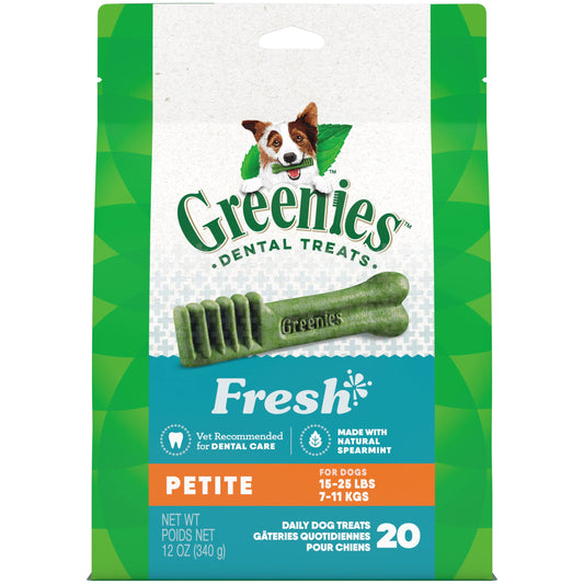Greenies Petite Natural Dental Dog Chews – Fresh Flavor, 20ct