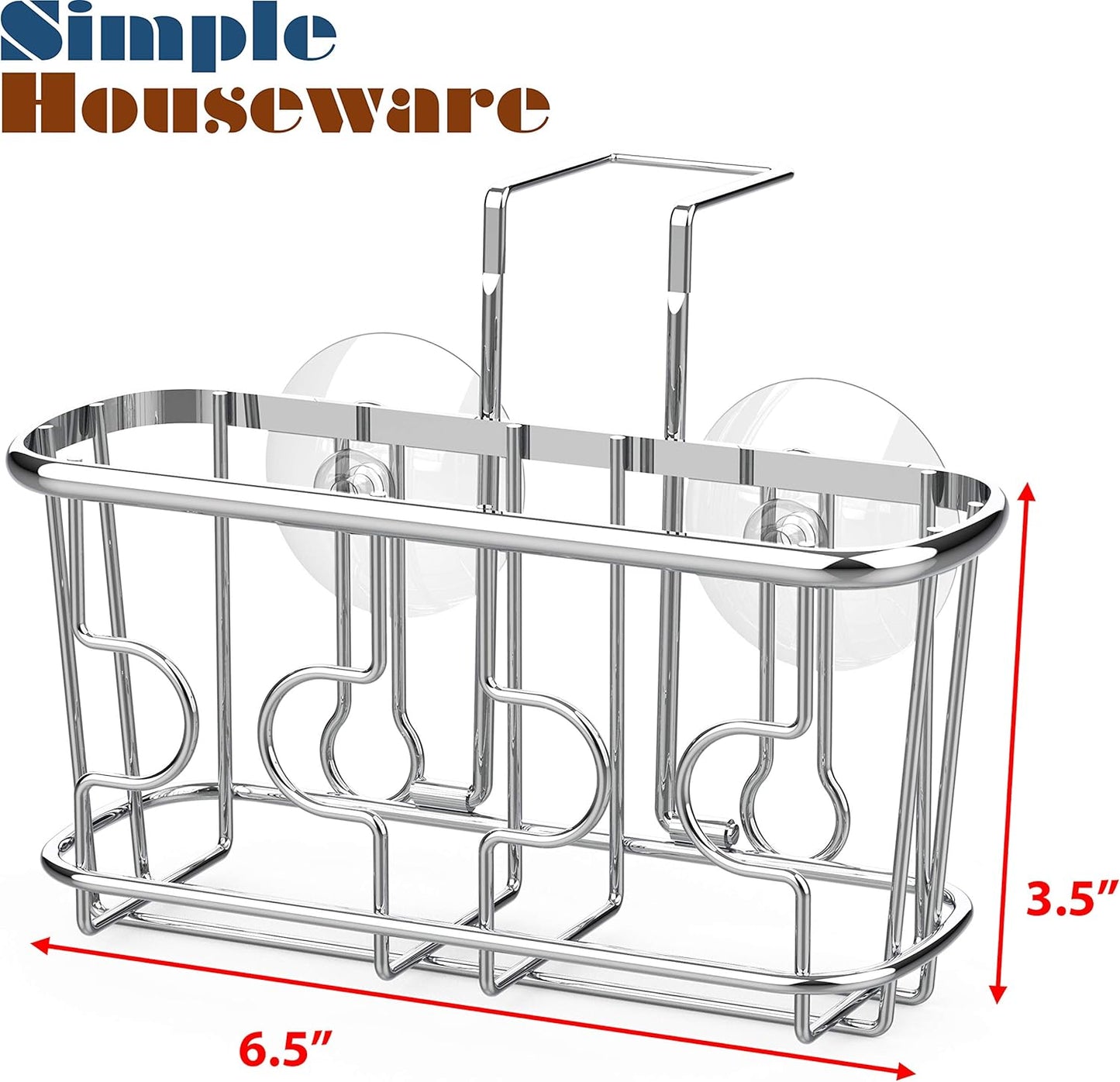 Kitchen Sponge Holder Sink Caddy Organizer, Chrome