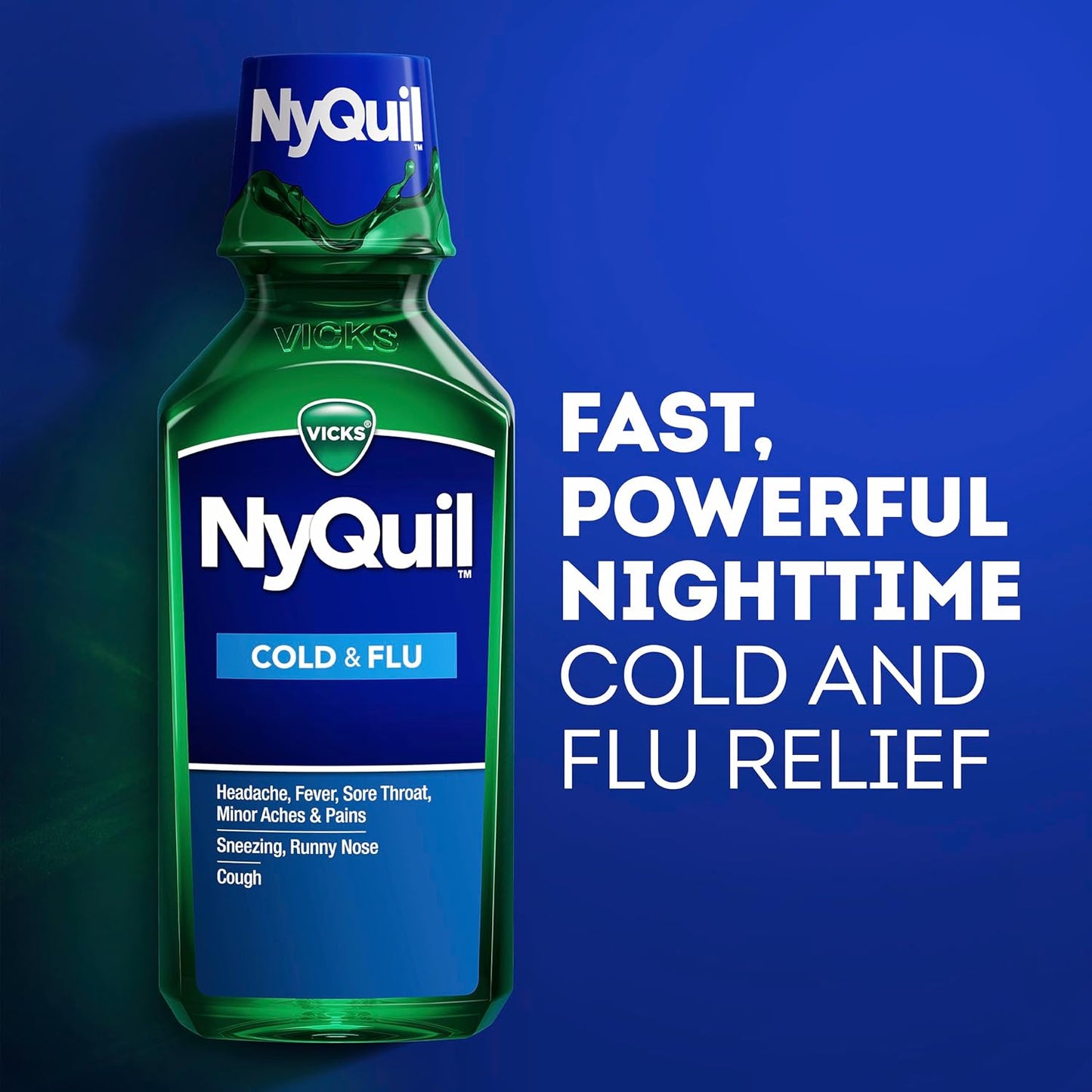 Vicks NyQuil, Nighttime Cold & Flu Symptom Relief ,12oz