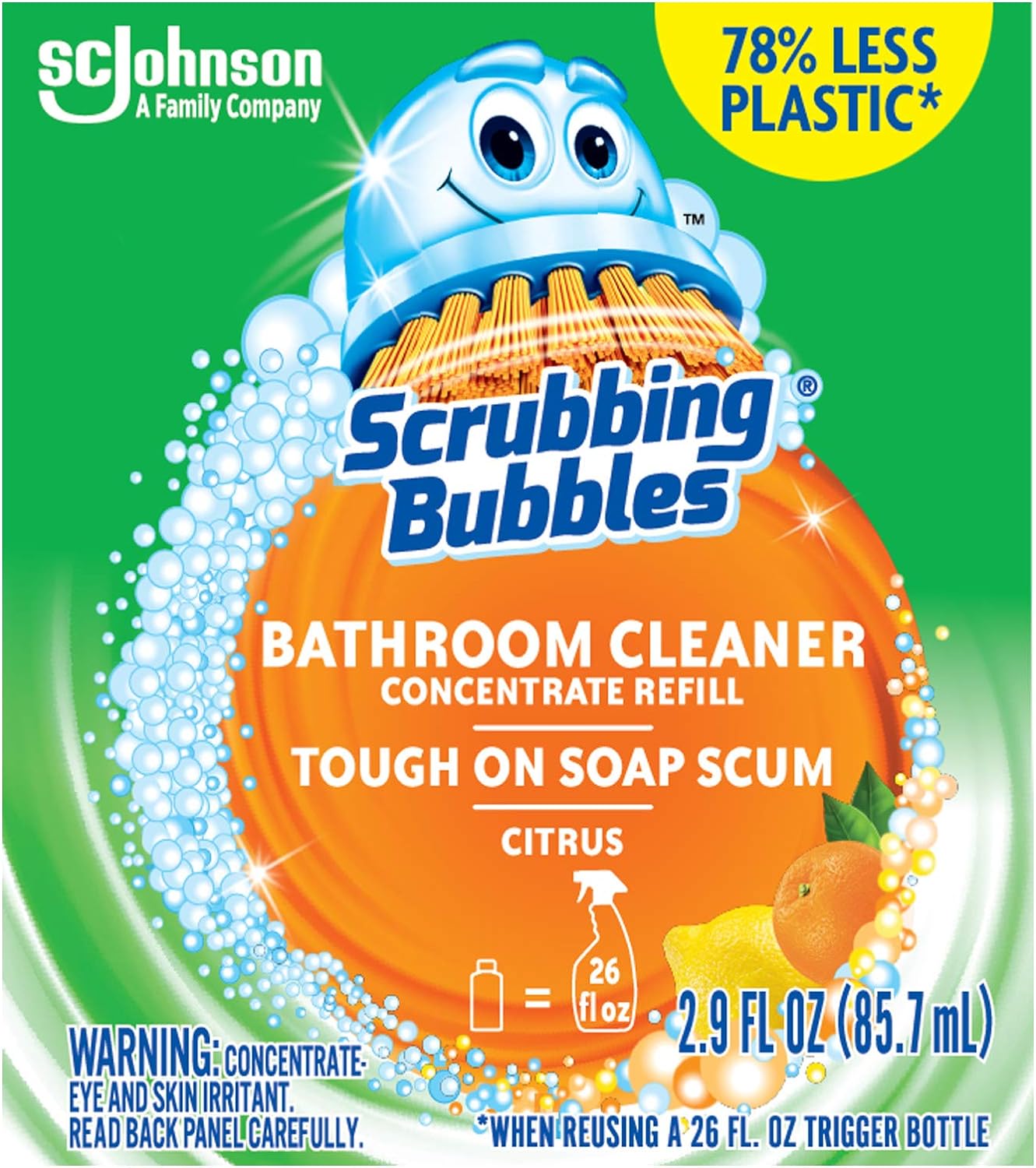 Scrubbing Bubbles Multi-Surface Bathroom Cleaner Concentrate refill,2.9oz