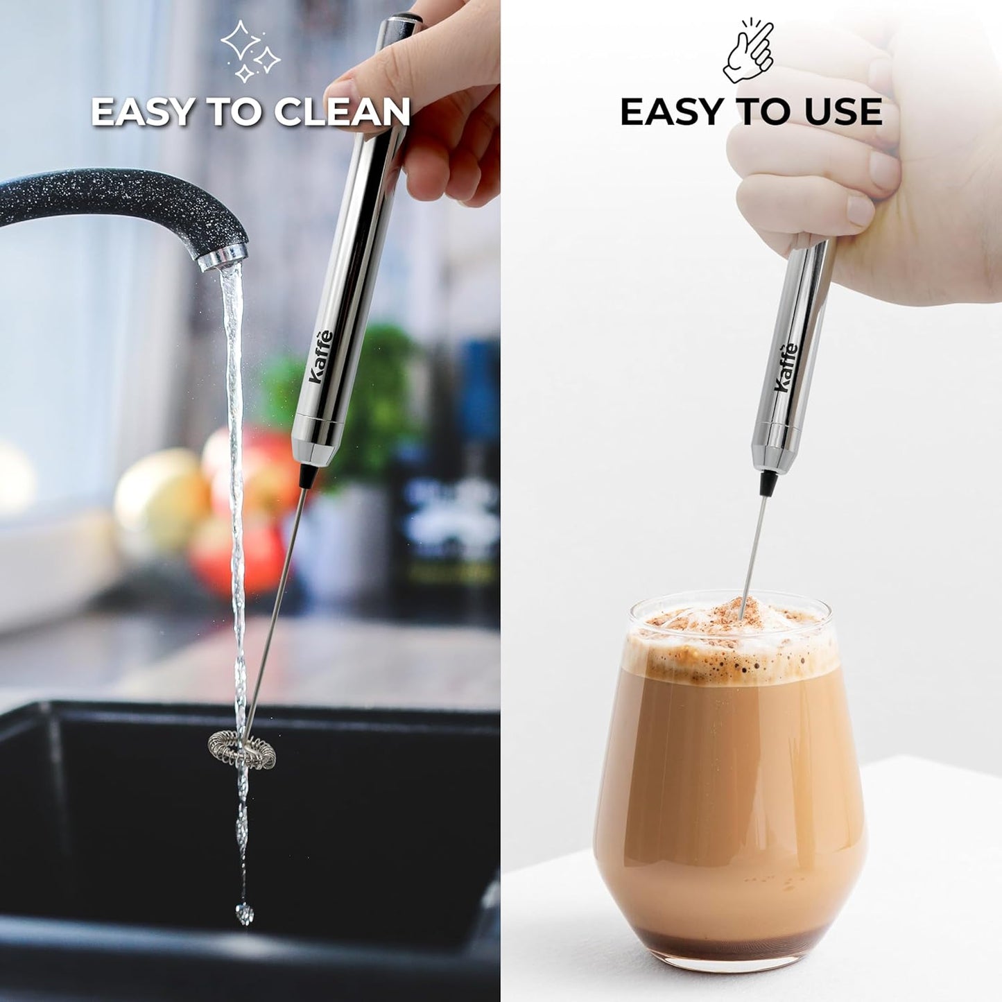 Handheld Milk Frother Wand – Battery Operated