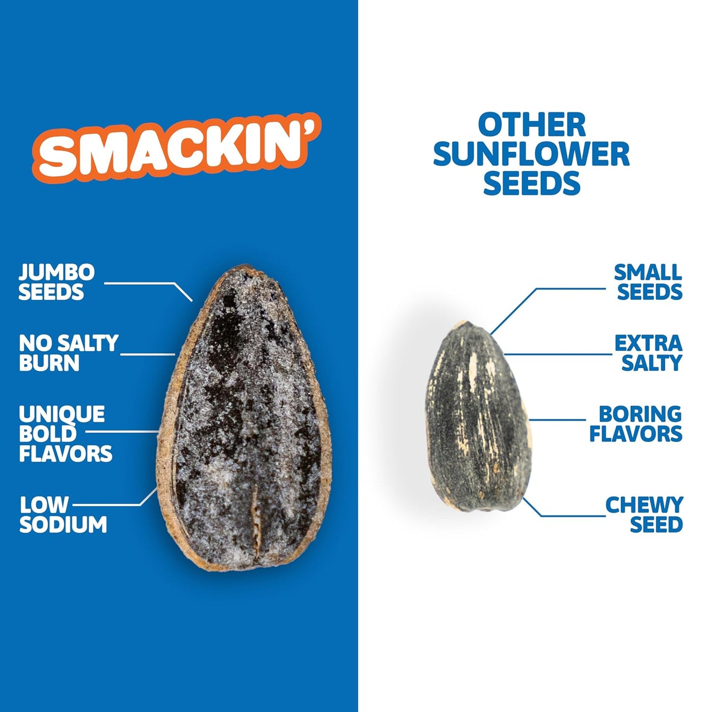 SMACKIN' - Jumbo Roasted Sunflower Seeds,Lemon Pepper - 4oz