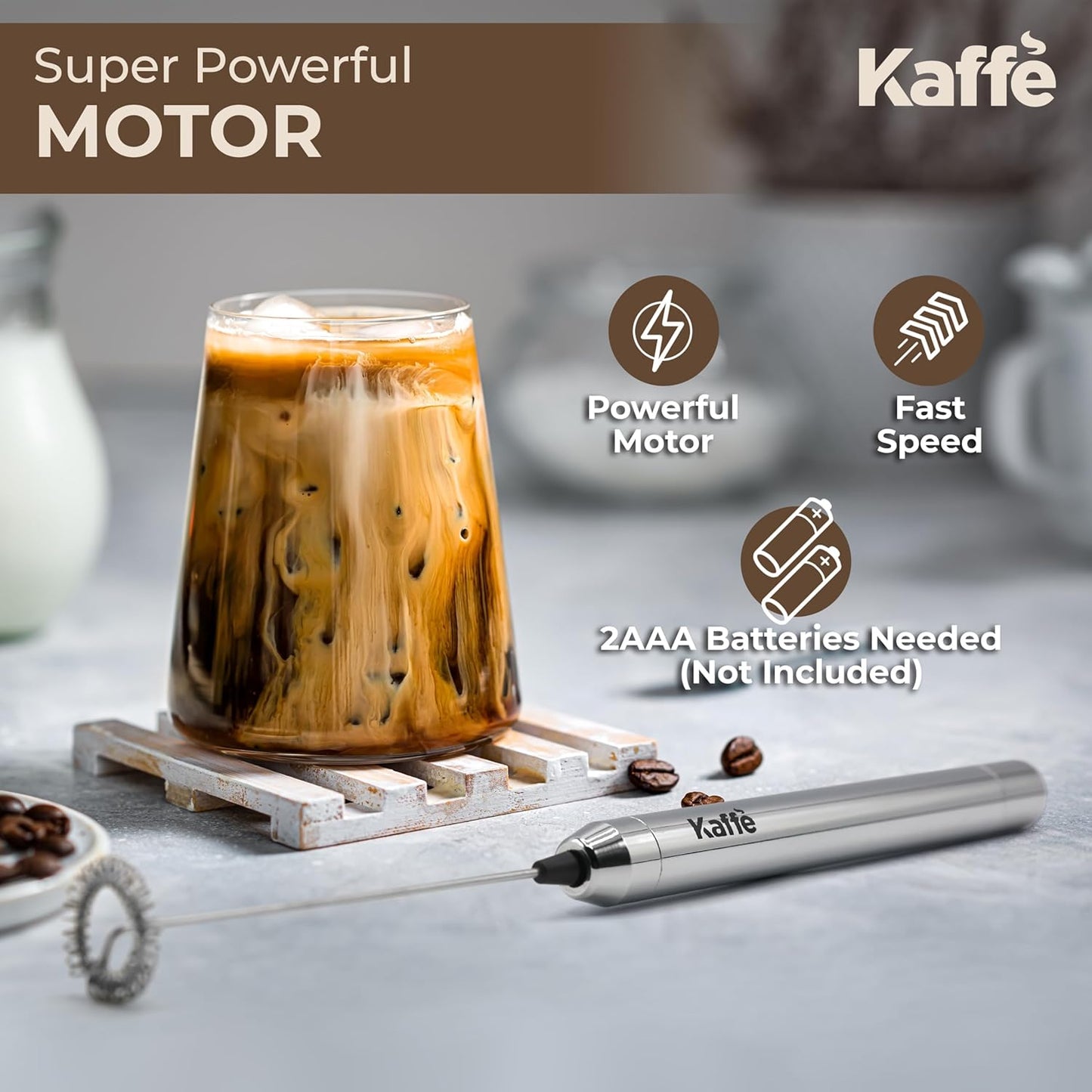 Handheld Milk Frother Wand – Battery Operated