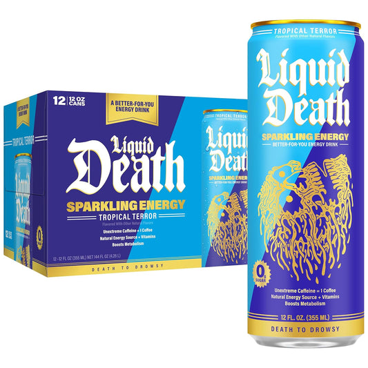 Liquid Death Sparkling Energy Variety Pack, Zero Sugar Energy Drink,12oz (PACK OF 12)