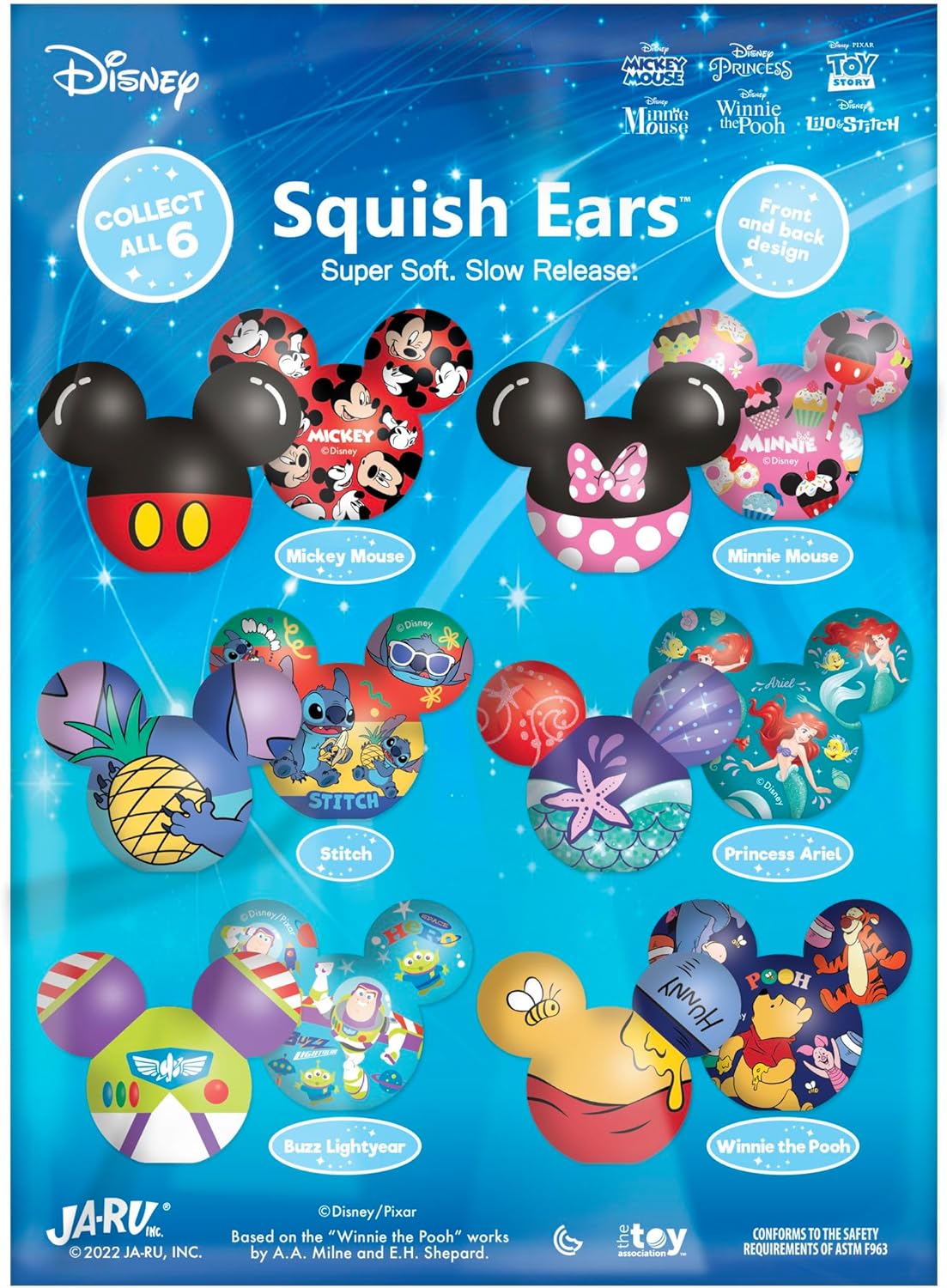 Disney Squish Ears (6 Squishies Assorted),  36/Pack