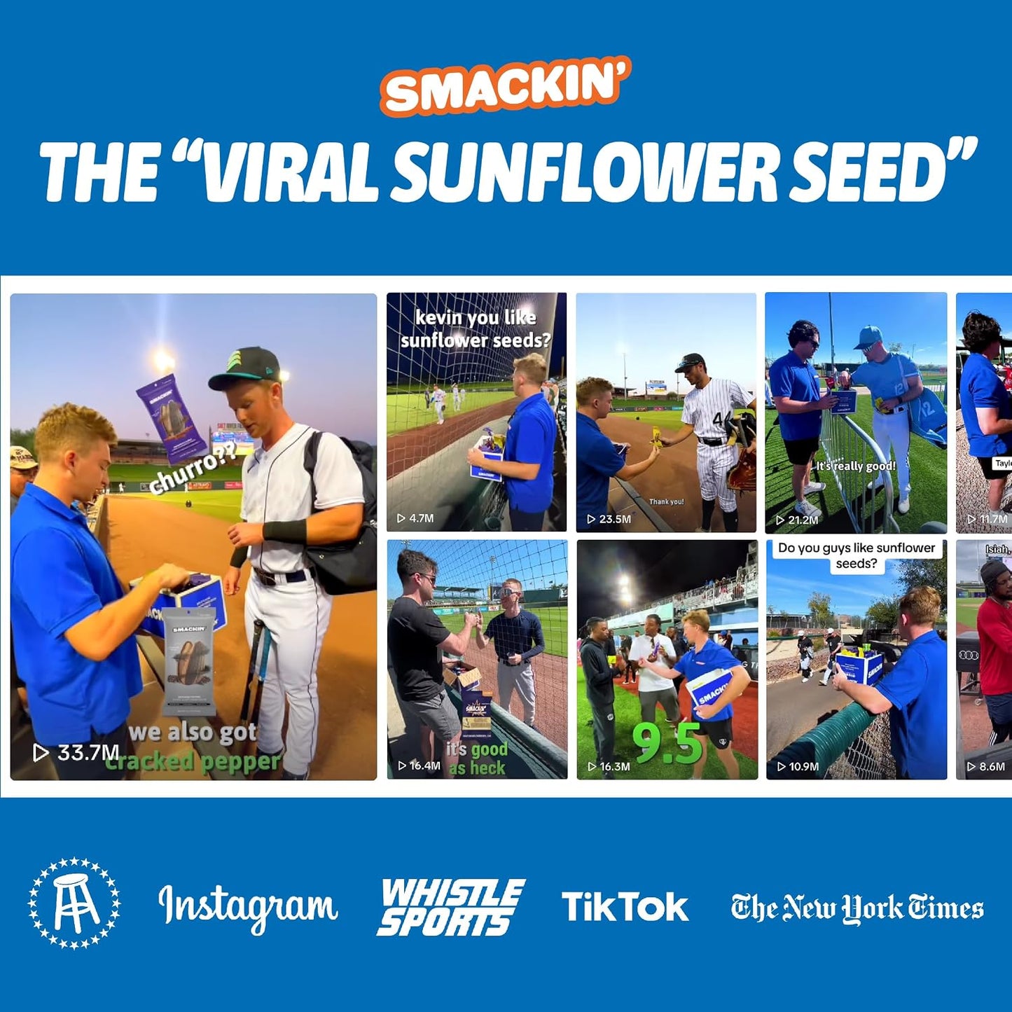 SMACKIN' - Jumbo Roasted Sunflower Seeds,Lemon Pepper - 4oz