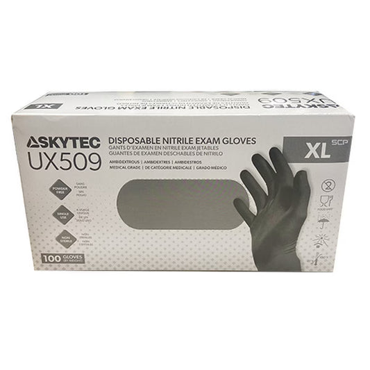 Skytec Black 5Mil Nitrile Gloves,100/Box (10/carton)