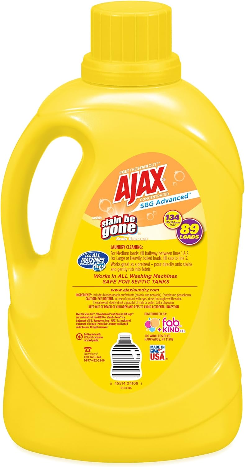 Ajax Stain Be Gone Advanced Liquid Laundry Detergent, 60oz