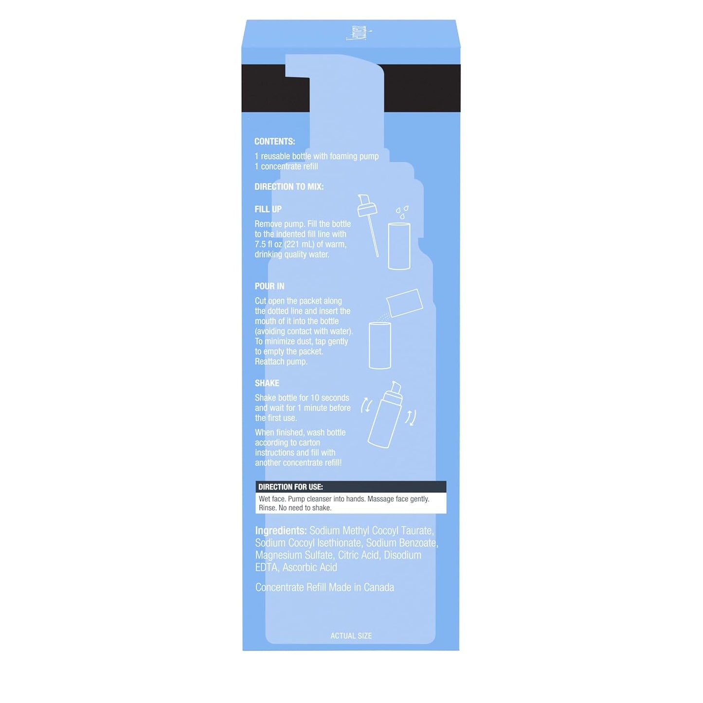 Neutrogena Reusable Gentle Foaming Facial Cleanser Starter Kit, Fragrance‑Free 7.5 oz