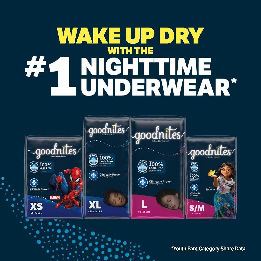 Goodnites Boys' Bedwetting Underwear, X-L , 28 Ct