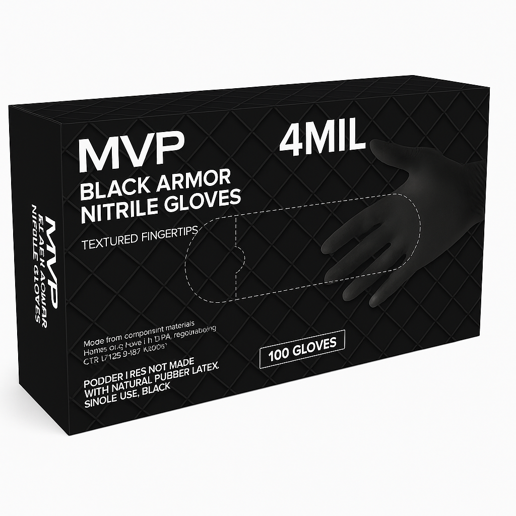 Black 4Mil Nitrile Gloves,100/Box