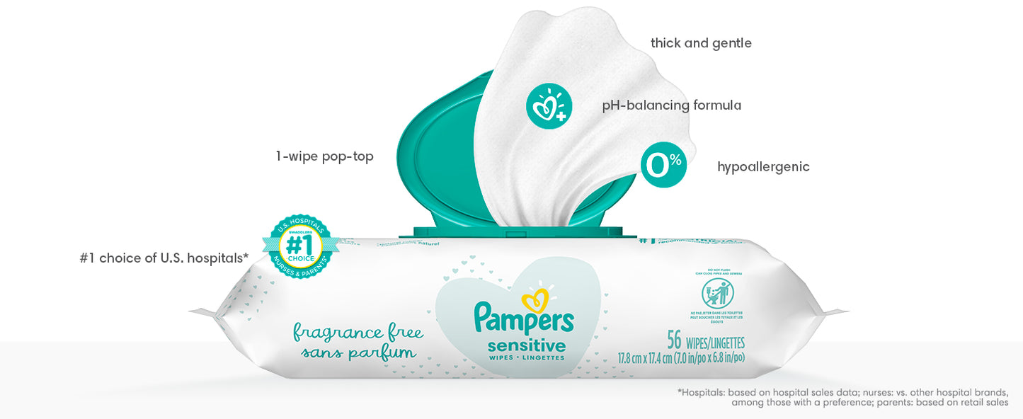 Pampers Sensitive Baby Wipes, 448 count