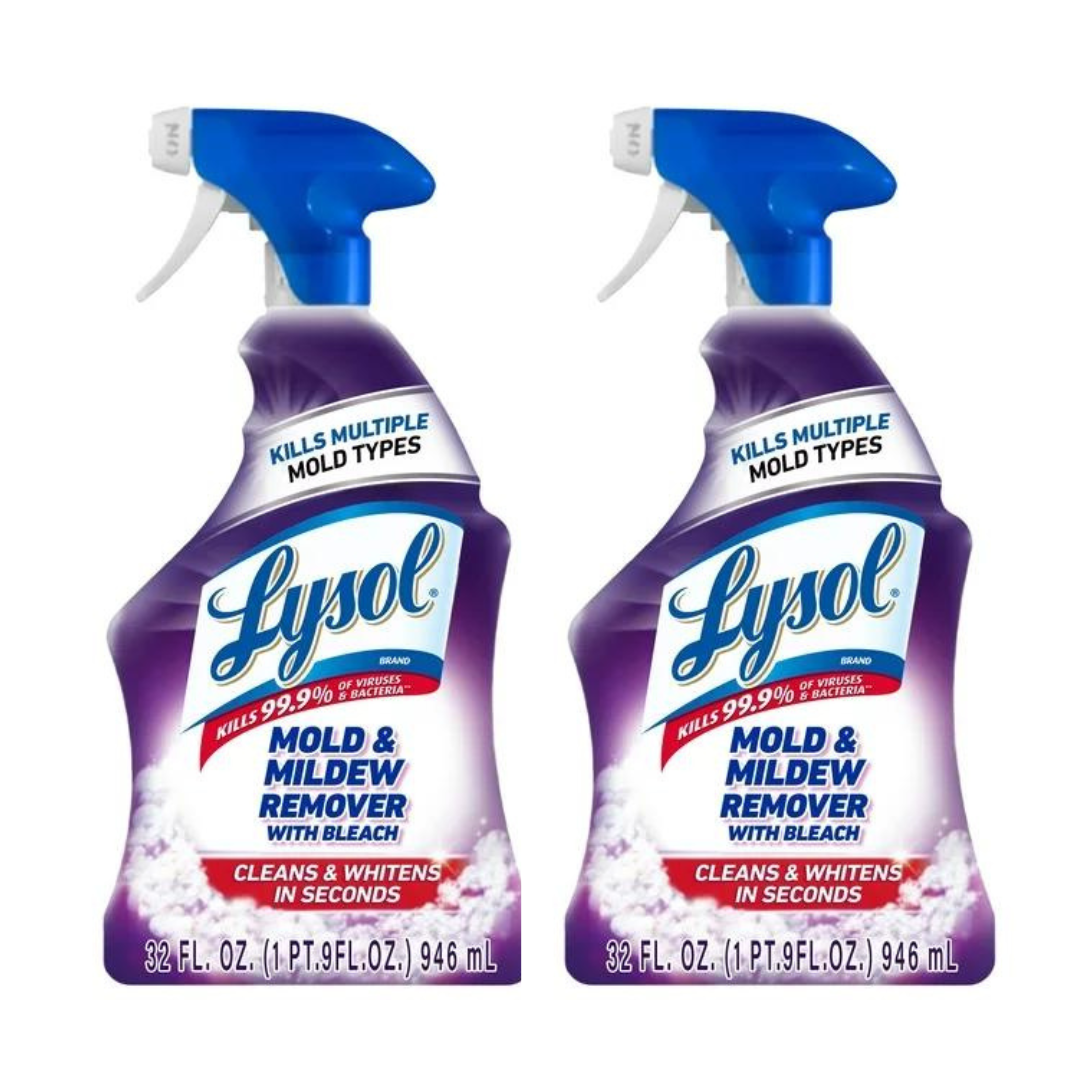 Lysol Mold & Mildew Foamer w. Bleach, Bathroom Cleaner Spray, 32oz 2 Pack