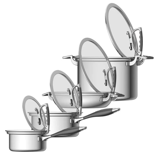 CookCraft 8 Piece Set With Glass Latch Lid