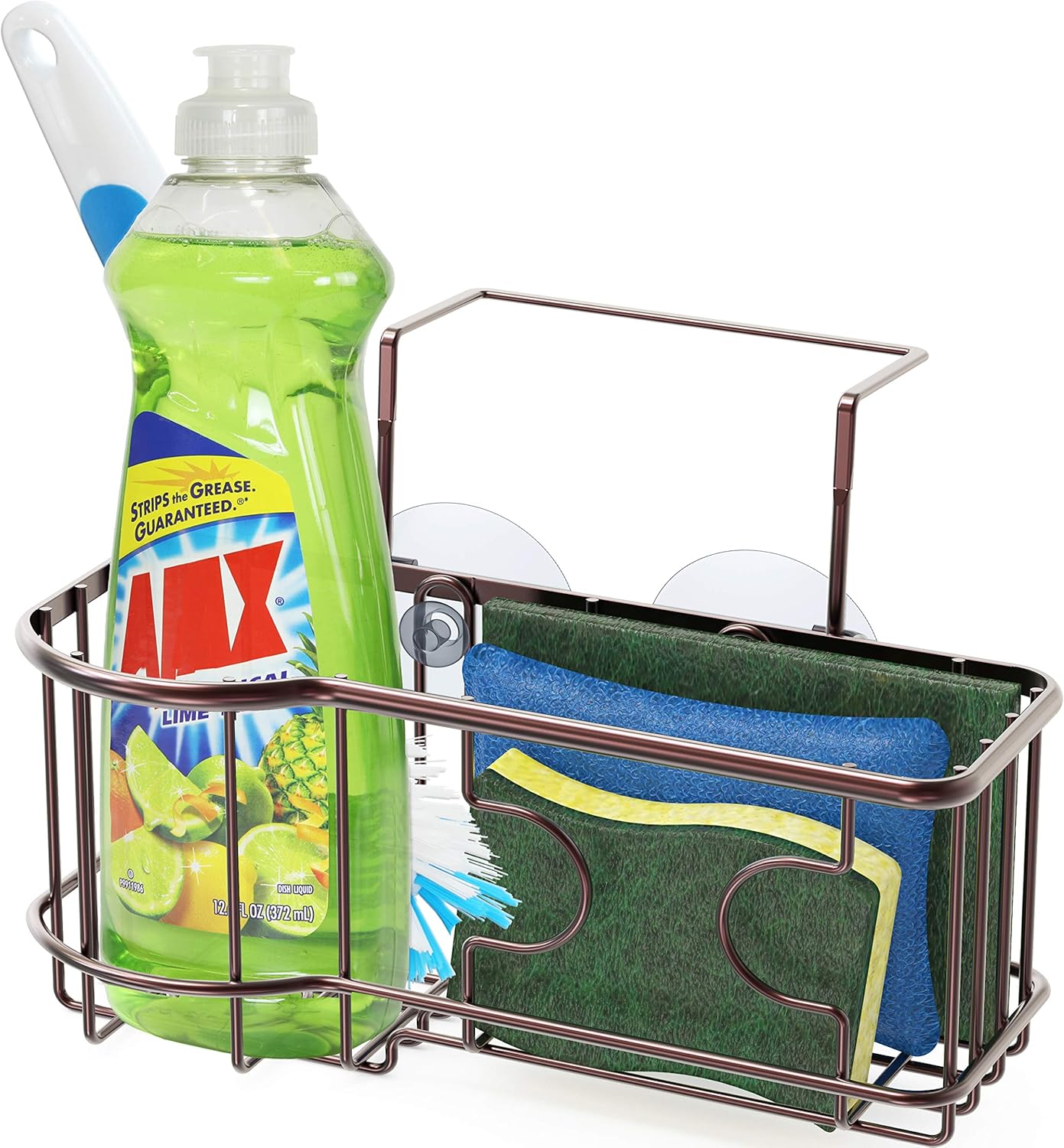 Kitchen Sink Caddy Organizer for Brush & Sponge Holder, Bronze