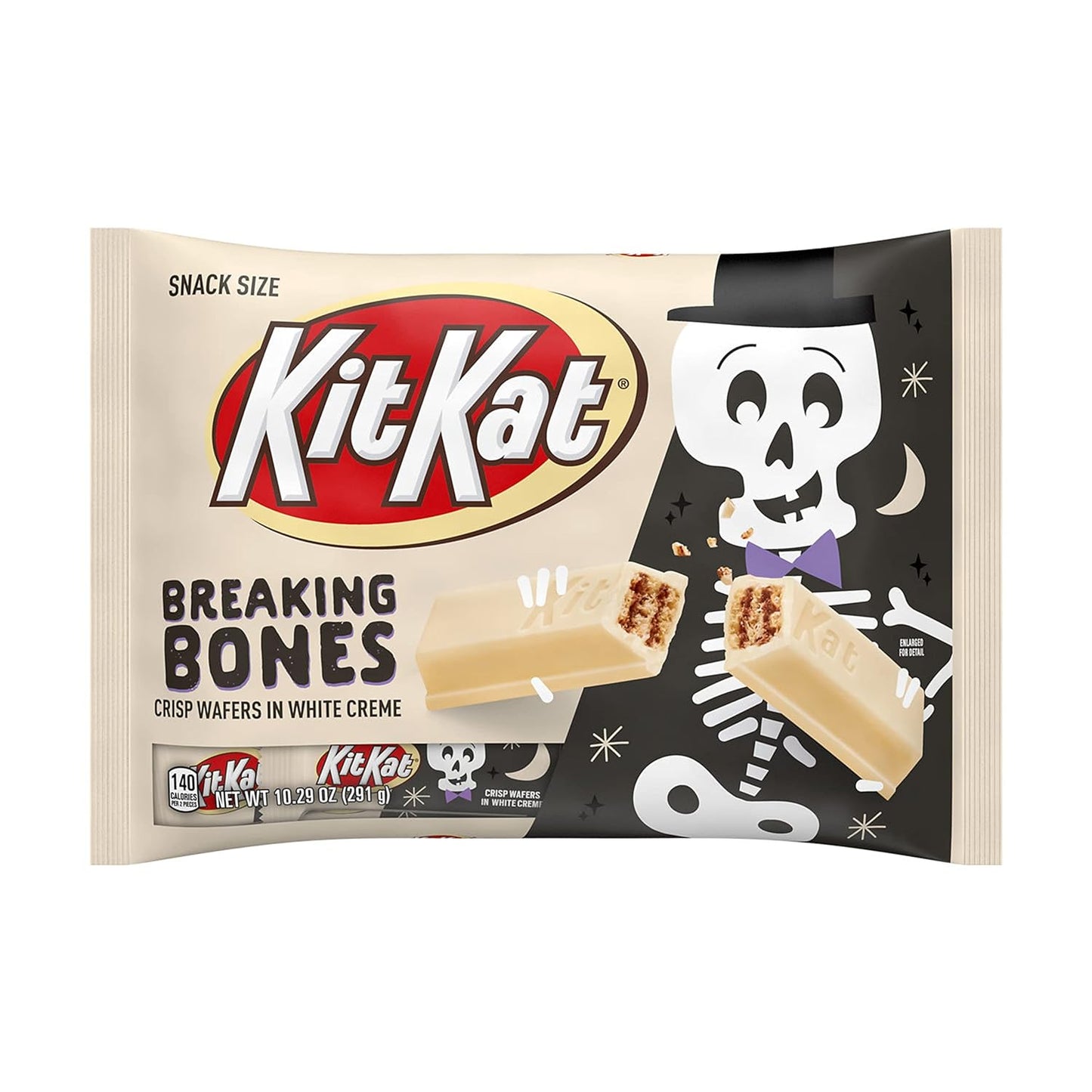 KIT KAT Breaking Bones White Creme Snack Size, 10.29 oz (30 CASES OF 21)