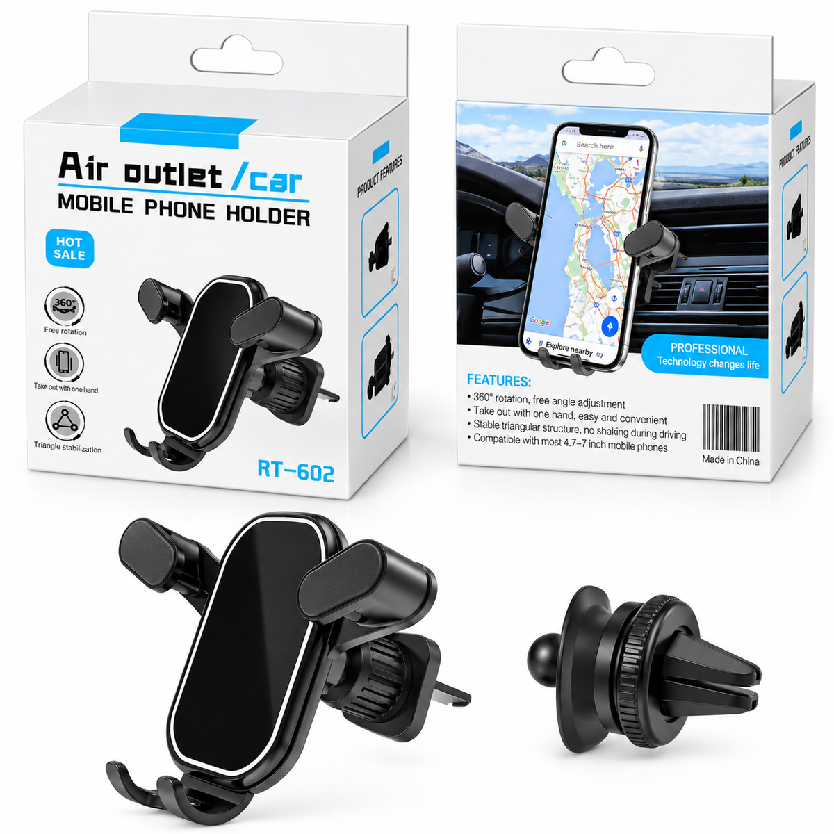 Universal Car Air Vent Phone Holder – Adjustable Smartphone Mount
