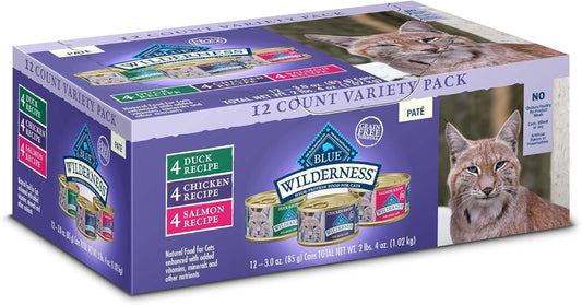 Blue Buffalo Wilderness High Protein Wet Cat Food – Variety Pack,3 oz, 12ct