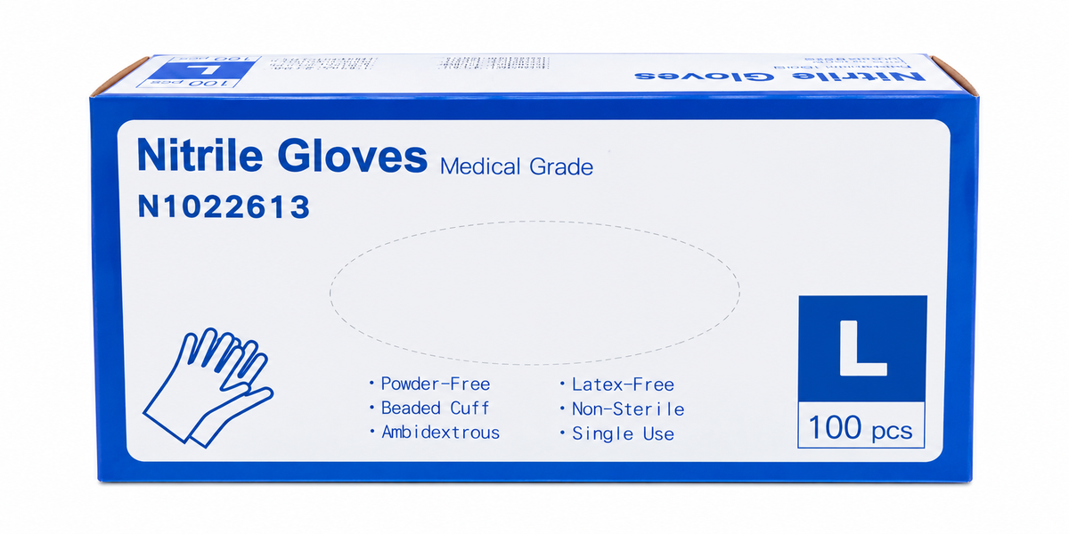 INTCO Blue 4Mil Nitrile Exam Gloves,100/Box (10/carton) - 1,000 GLOVES