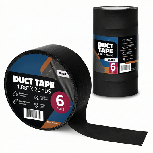 Black Duct Tape 1.88" 20yd - 6ct