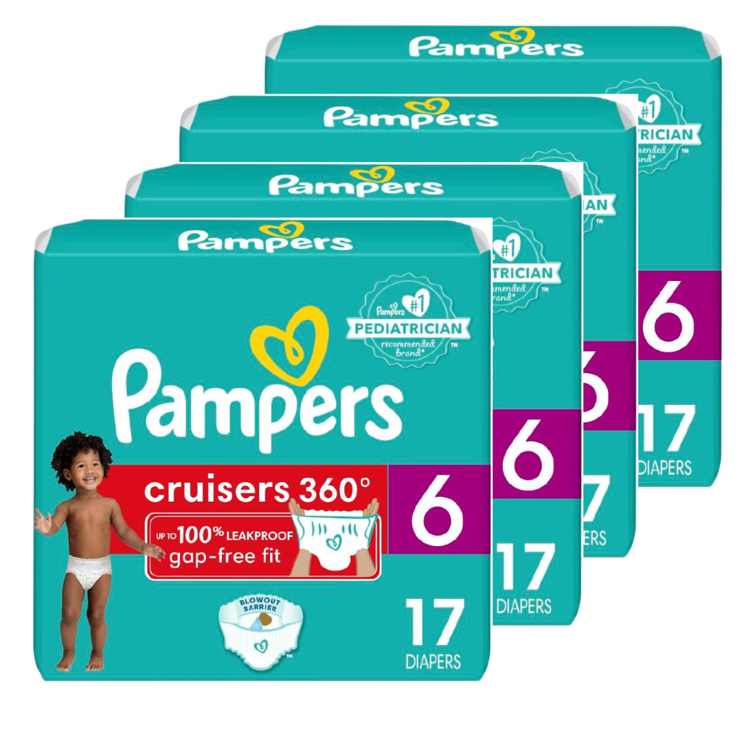 Pampers Cruisers 360 Diapers, Size 6,17 Count