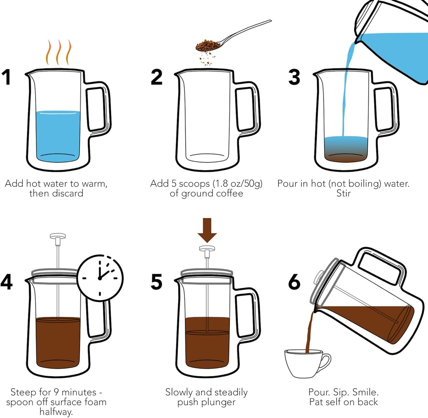 Stainless Steel French Press Coffee Maker,27oz