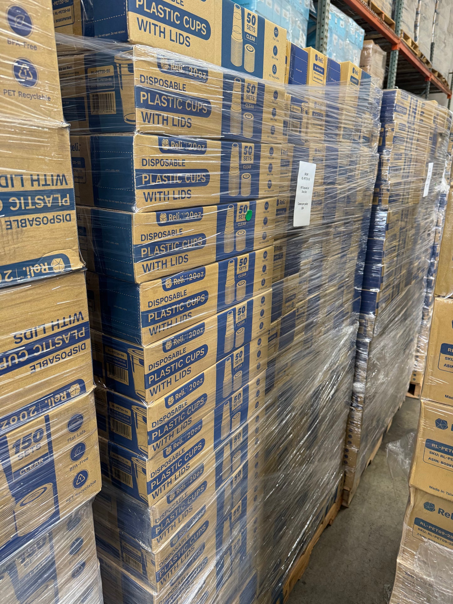 PET Cup and Lid 20oz - 50ct