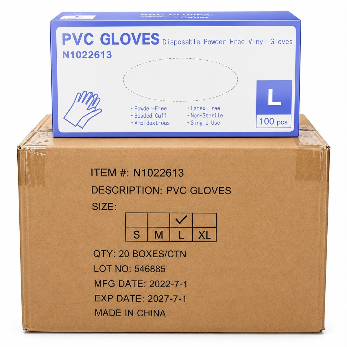 Clear Vinyl Exam Gloves,100/Box (20/carton) - 2,000 GLOVES