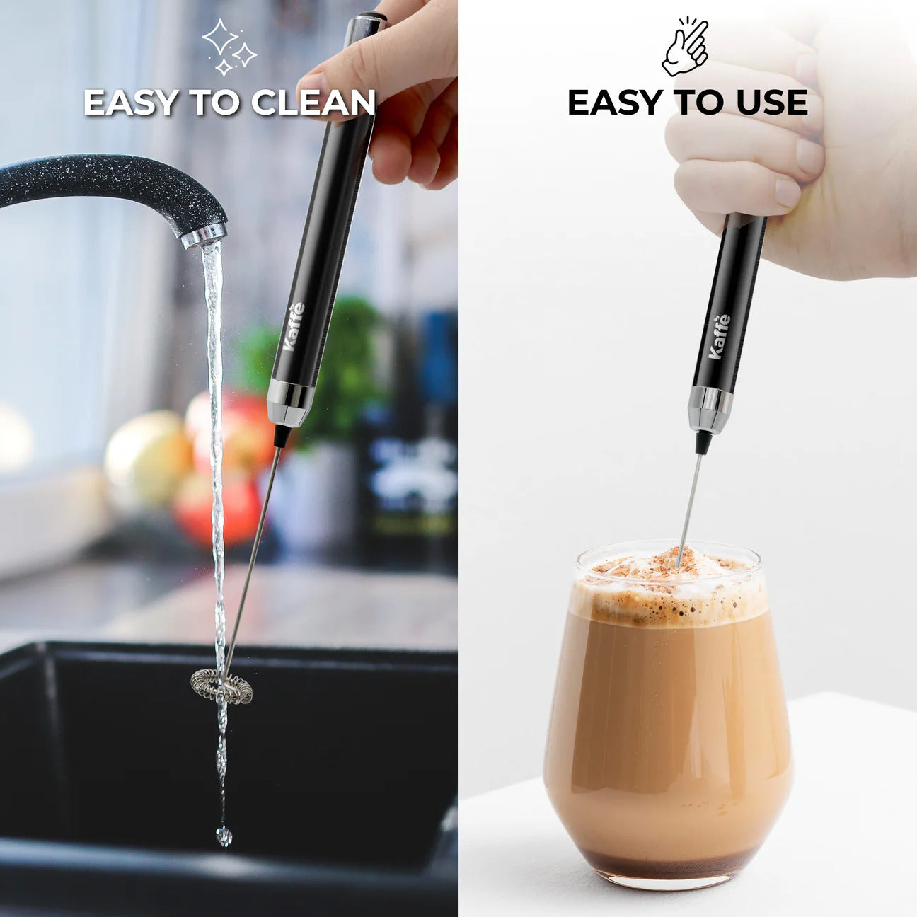 Handheld Milk Frother w/ Stand (Black)