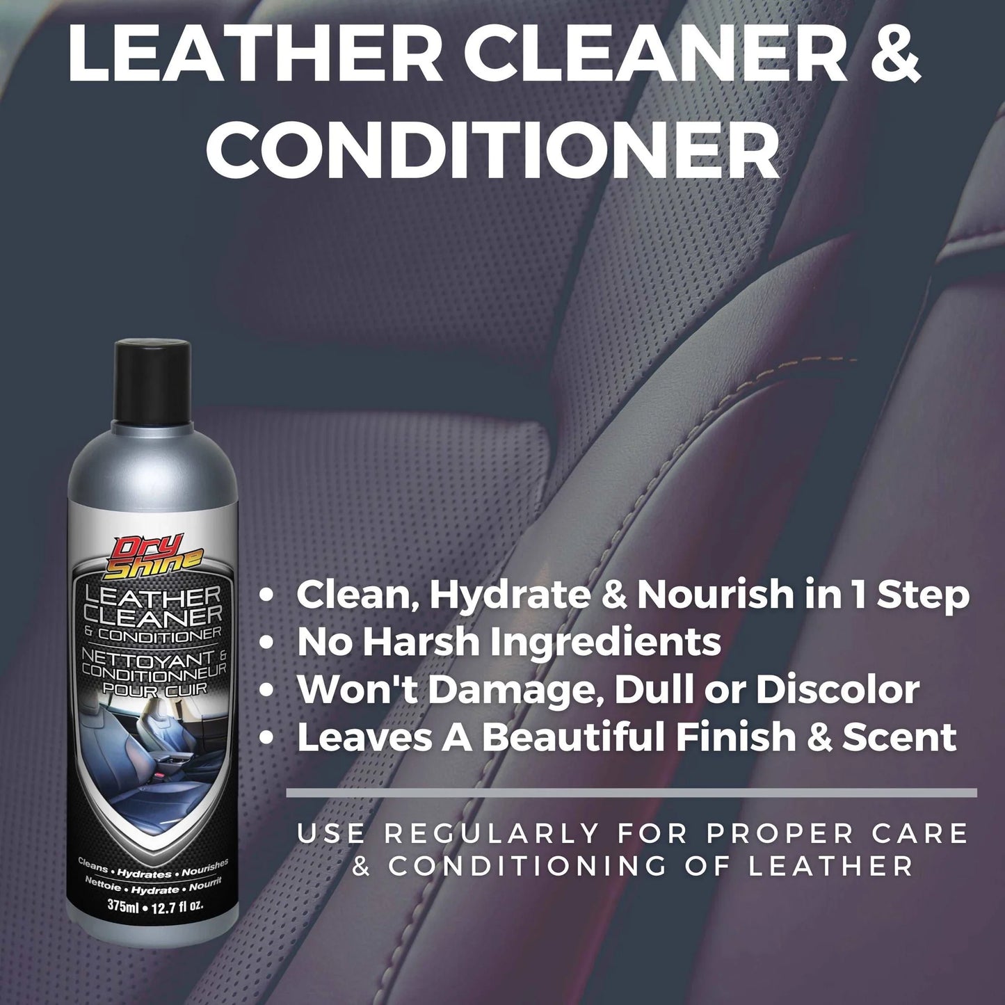 Dry Shine Leather Cleaner and Conditioner, 12.7 oz.