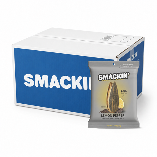SMACKIN' - Jumbo Roasted Sunflower Seeds,Lemon Pepper - 4oz