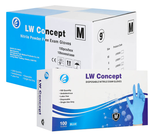 LW Blue Nitrile 6Mil,Exam Gloves ,100/Box(10/carton)