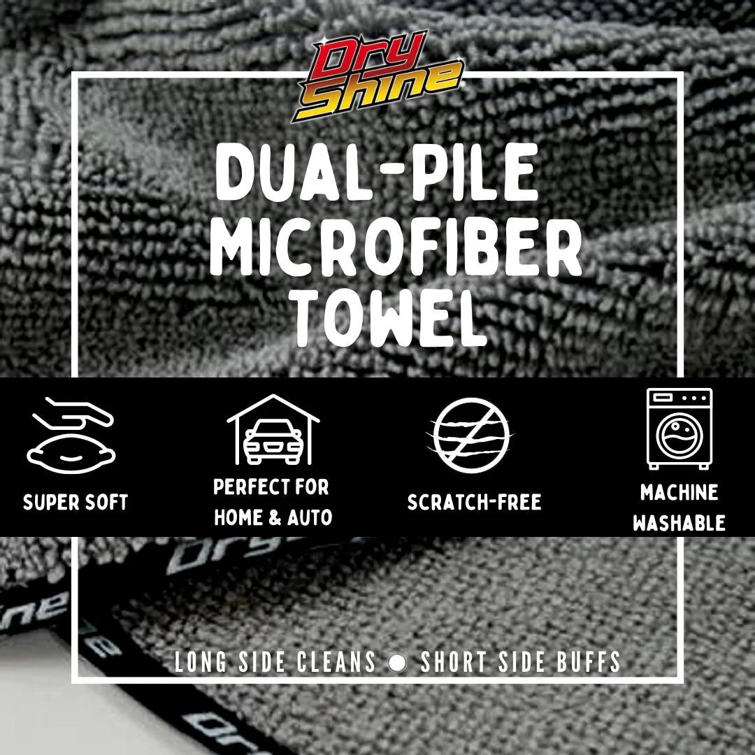 Dry Shine Premium Dual Pile Microfiber Towel - 18"x18"
