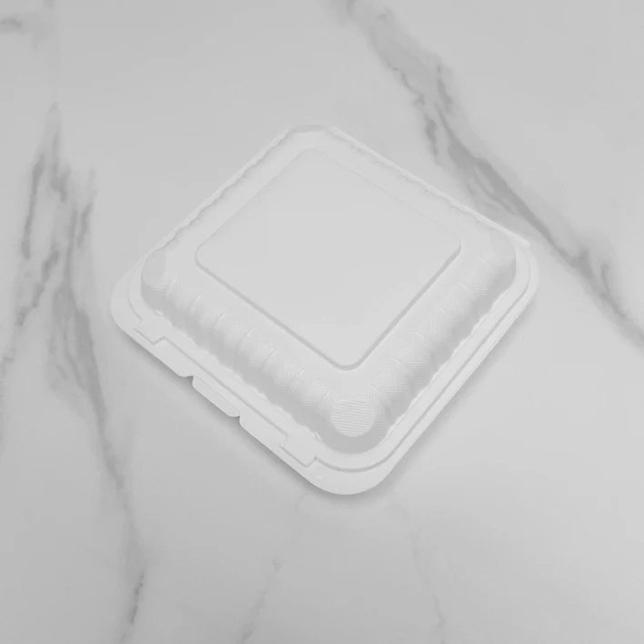 White MFPP 1-Compartment with Hinged Lid - 150ct