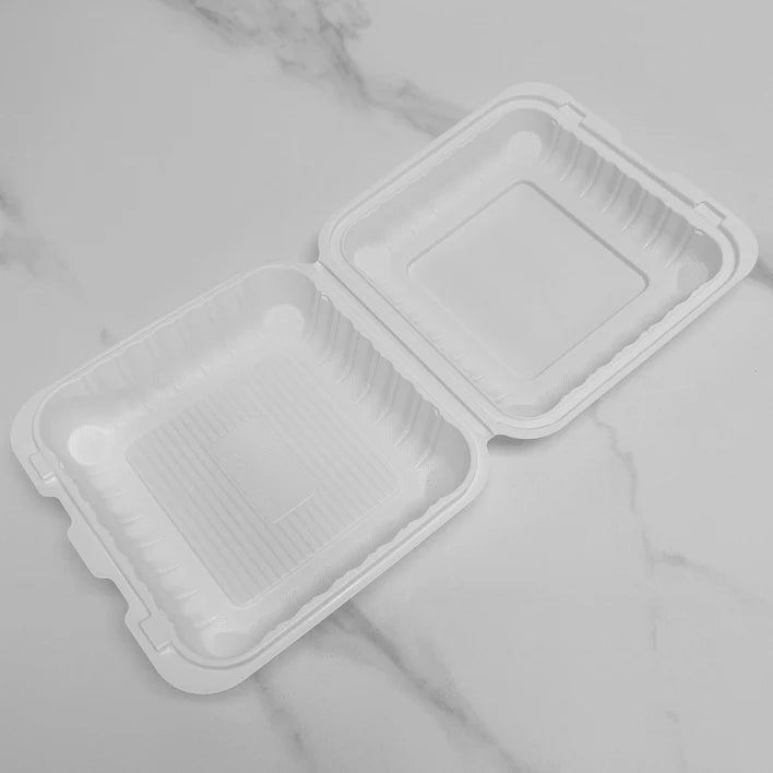 White MFPP 1-Compartment with Hinged Lid - 150ct