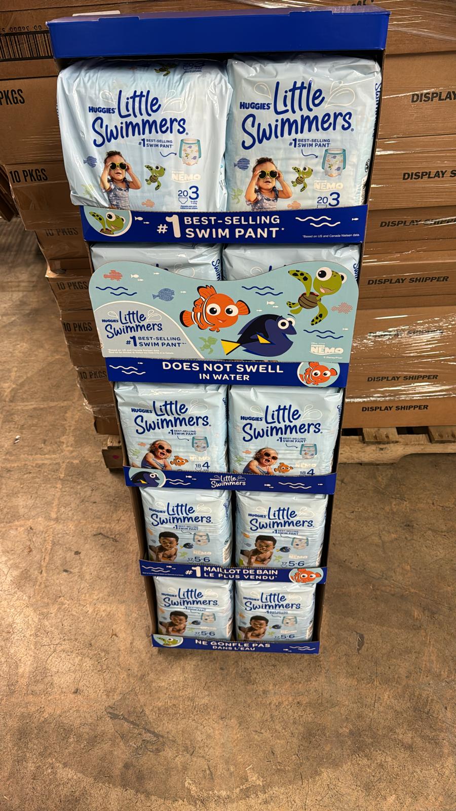 Huggies Little Swimmers Swim Diapers, Display shippers (16 per pallet)