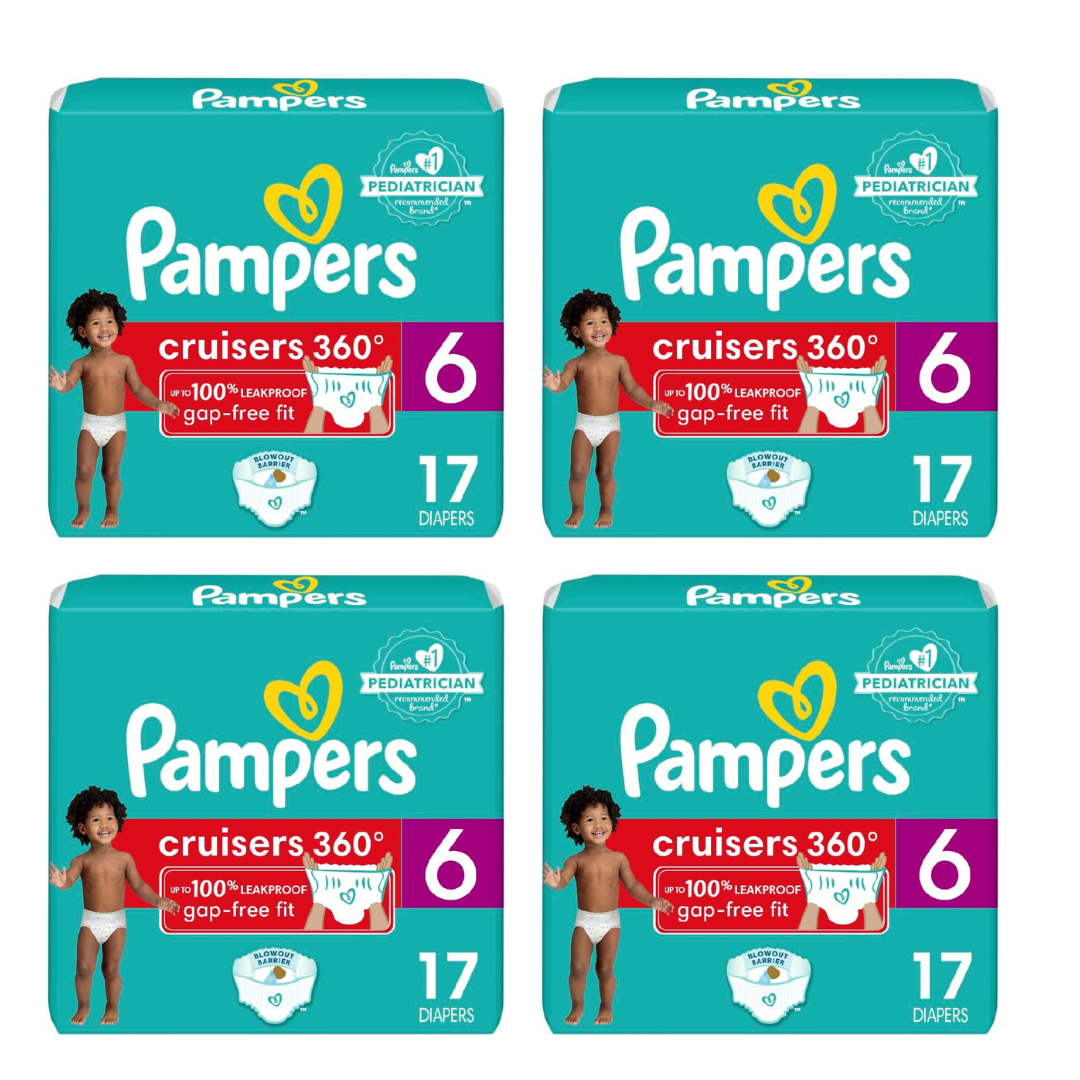 Pampers Cruisers 360 Diapers, Size 6,17 Count