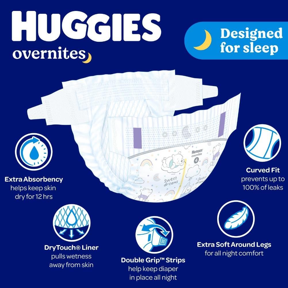 Huggies Overnites Size 5 Overnight Diapers,44ct